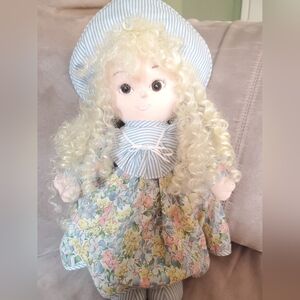 Cuddle Wit Striped Blue and Floral Doll